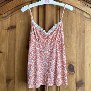 Delia’s Crochet Lace Trim Burnout Paisley Cami